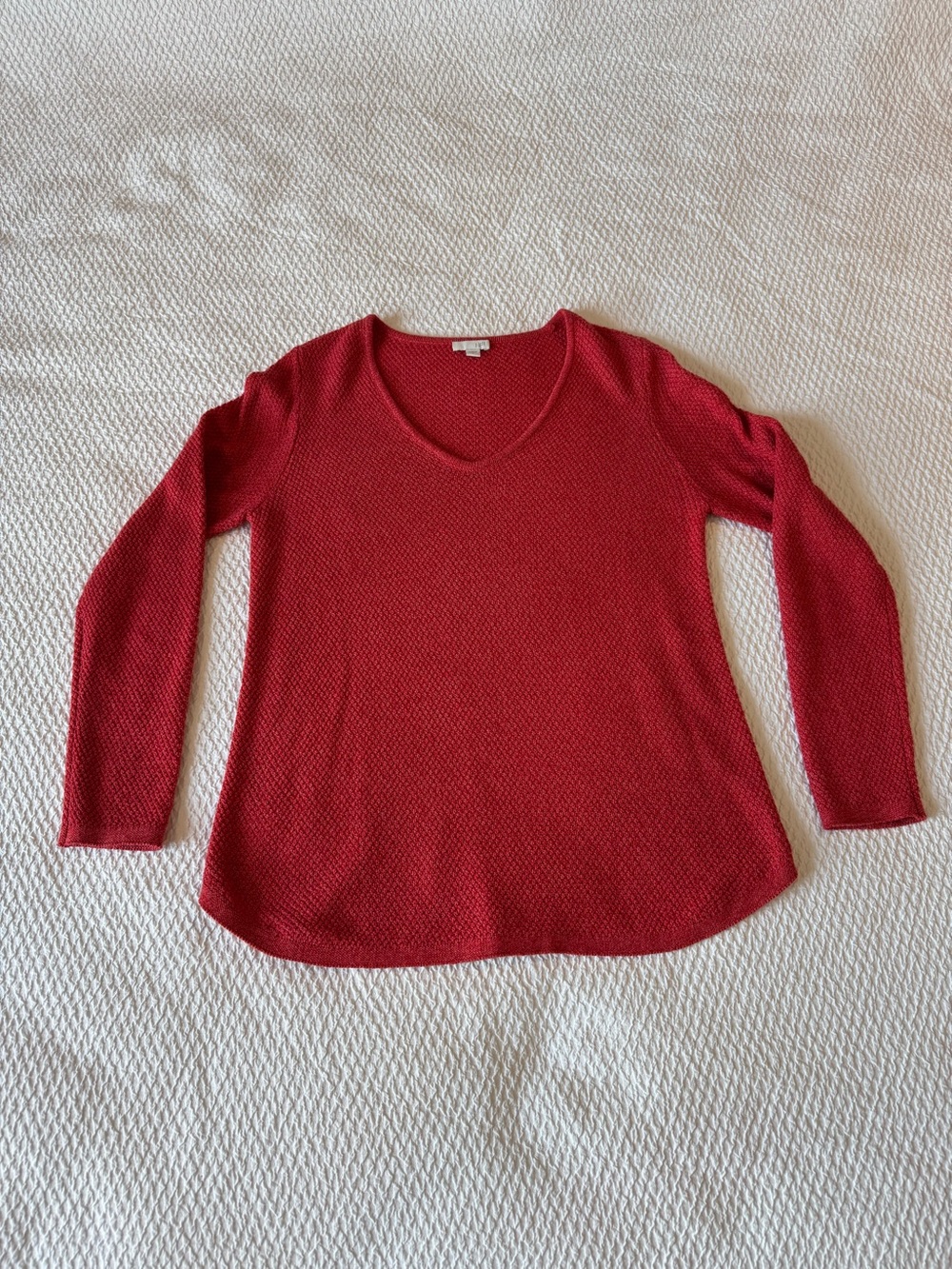 J Jill Coral Pink Knit Pullover V Neck Sweater Top Size S